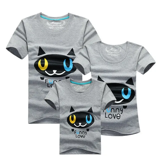 1Pcs Family Matching Clothes 2017 Quality Couple T Shirt Female Male Summer Short Sleeve Dad Mom T-Shirts Family Cartoon Outfits