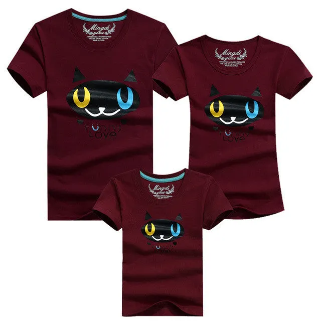 1Pcs Family Matching Clothes 2017 Quality Couple T Shirt Female Male Summer Short Sleeve Dad Mom T-Shirts Family Cartoon Outfits