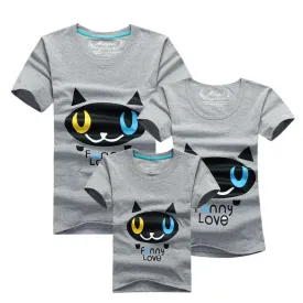 1Pcs Family Matching Clothes 2017 Quality Couple T Shirt Female Male Summer Short Sleeve Dad Mom T-Shirts Family Cartoon Outfits