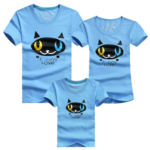 1Pcs Family Matching Clothes 2017 Quality Couple T Shirt Female Male Summer Short Sleeve Dad Mom T-Shirts Family Cartoon Outfits