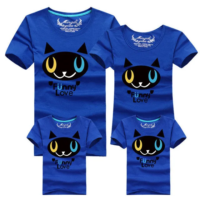 1Pcs Family Matching Clothes 2017 Quality Couple T Shirt Female Male Summer Short Sleeve Dad Mom T-Shirts Family Cartoon Outfits