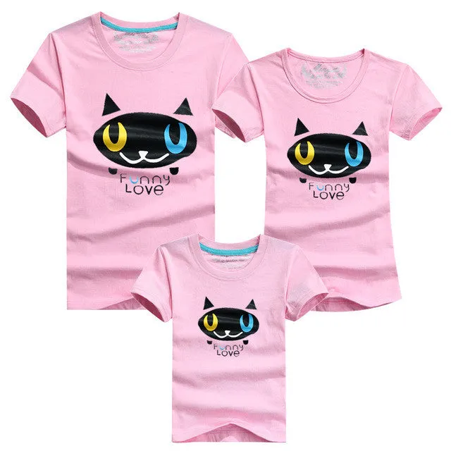 1Pcs Family Matching Clothes 2017 Quality Couple T Shirt Female Male Summer Short Sleeve Dad Mom T-Shirts Family Cartoon Outfits