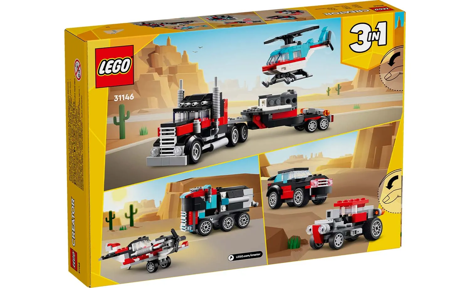 31146 | LEGO® Creator 3-in-1 Flatbed Truck With Helicopter