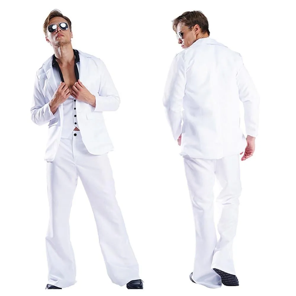 80s Retro Disco Costumes Cosplay Halloween Suit Outfit For Men