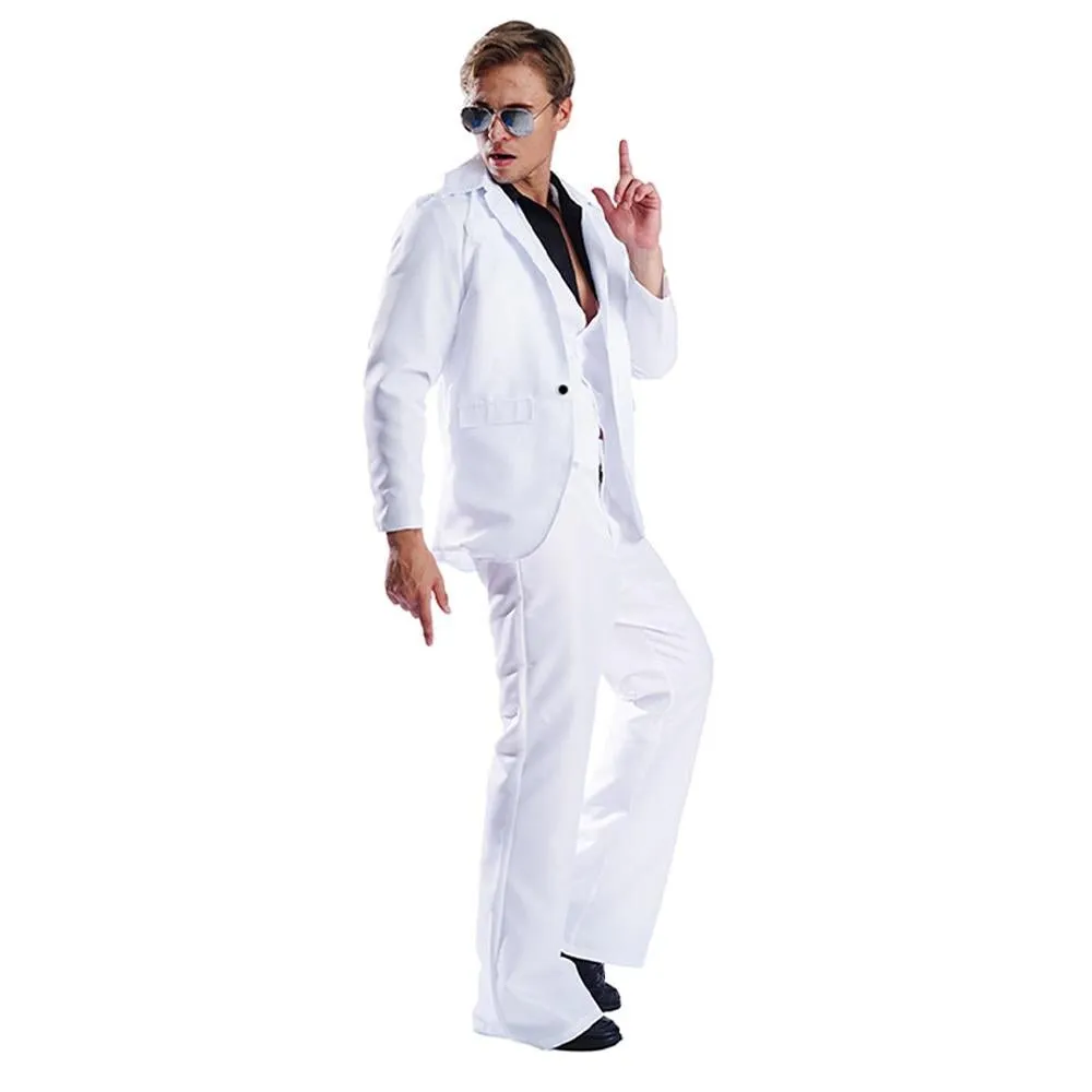 80s Retro Disco Costumes Cosplay Halloween Suit Outfit For Men