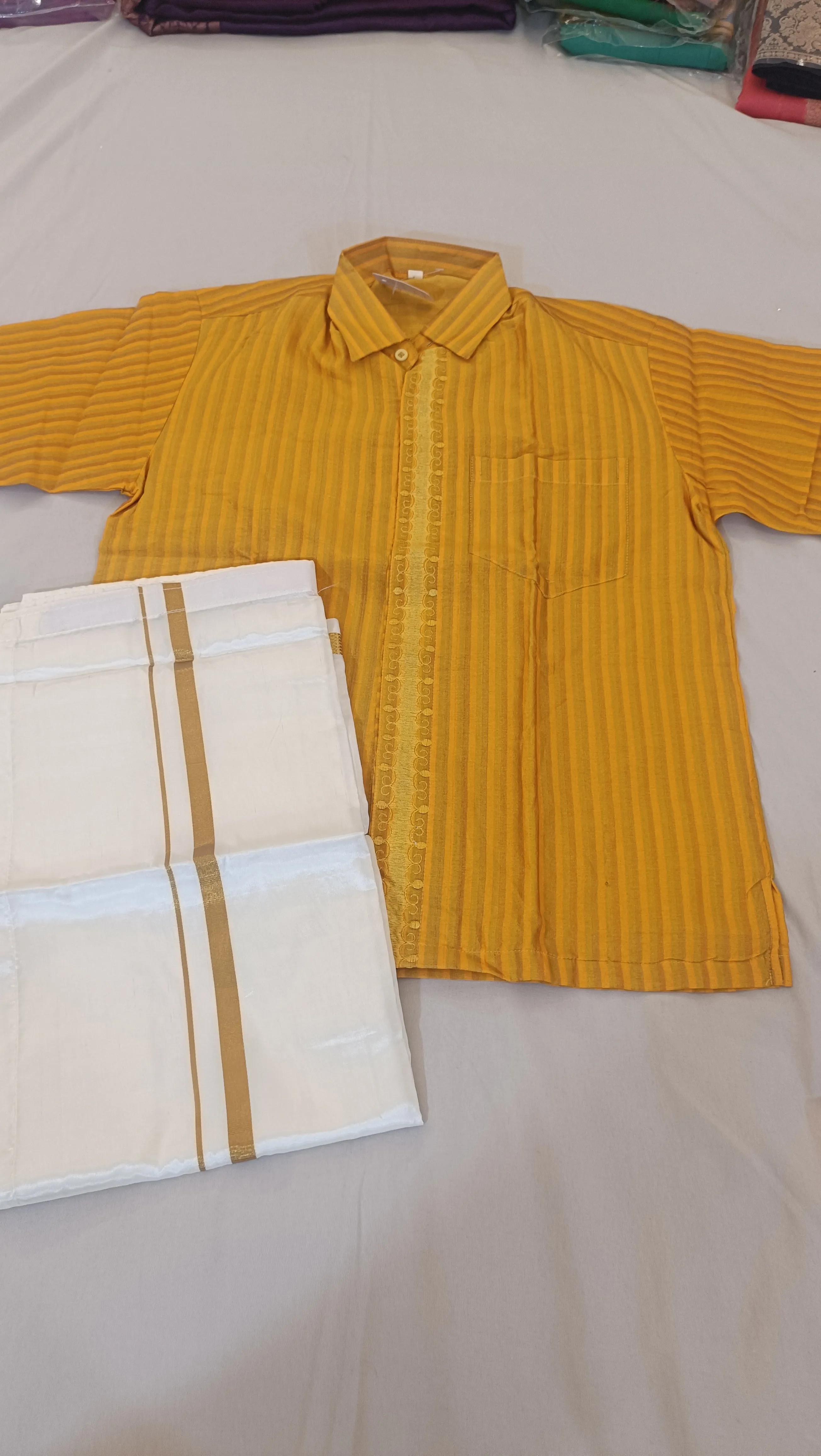 Alluring Yellow Color Festival Wear Kids Dhoti Set