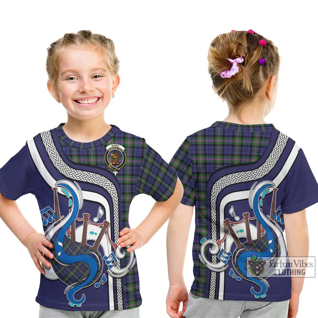 Baird Modern Tartan Kid T-Shirt with Epic Bagpipe Style