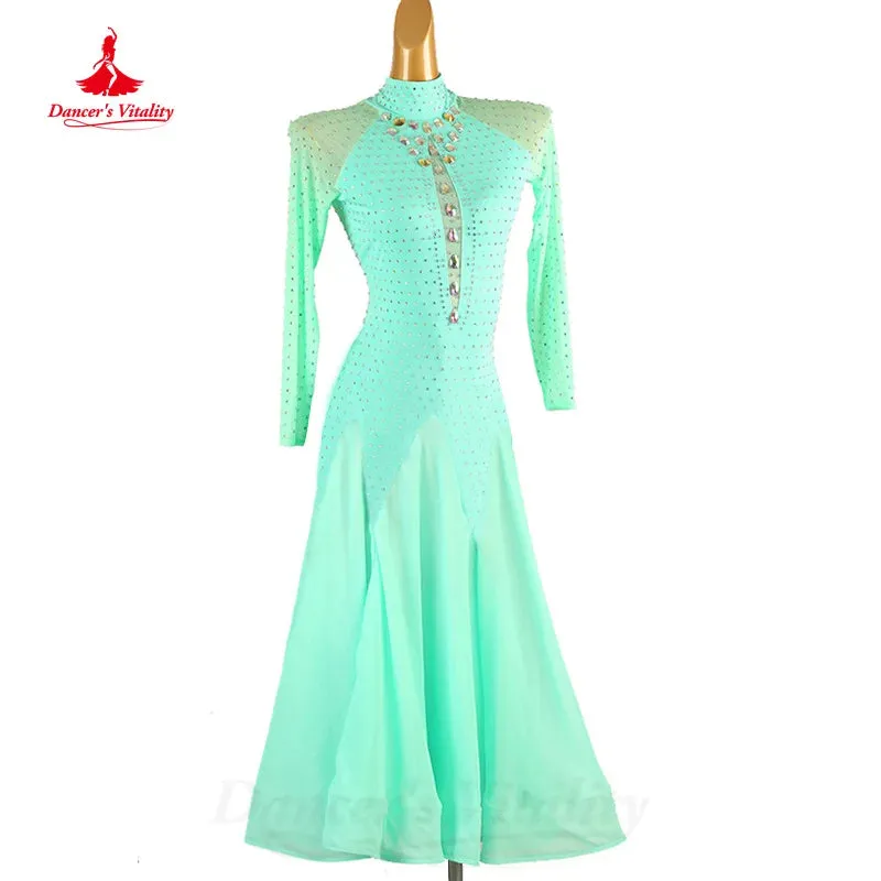 Ballroom Dance Competition Dresses Women Senior Waltz Social Dancing Performance Professional Clothing Customsized Moder Dresses