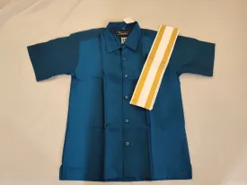 Beautiful Turquoise Color Silk Shirt For Kids