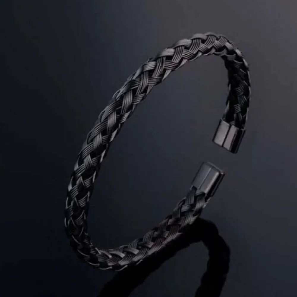 Black Fashion Charm Cuff Bracelet For Men