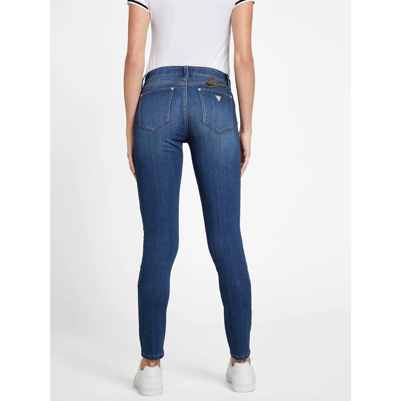 Blue Mid Rise Skinny Jeans