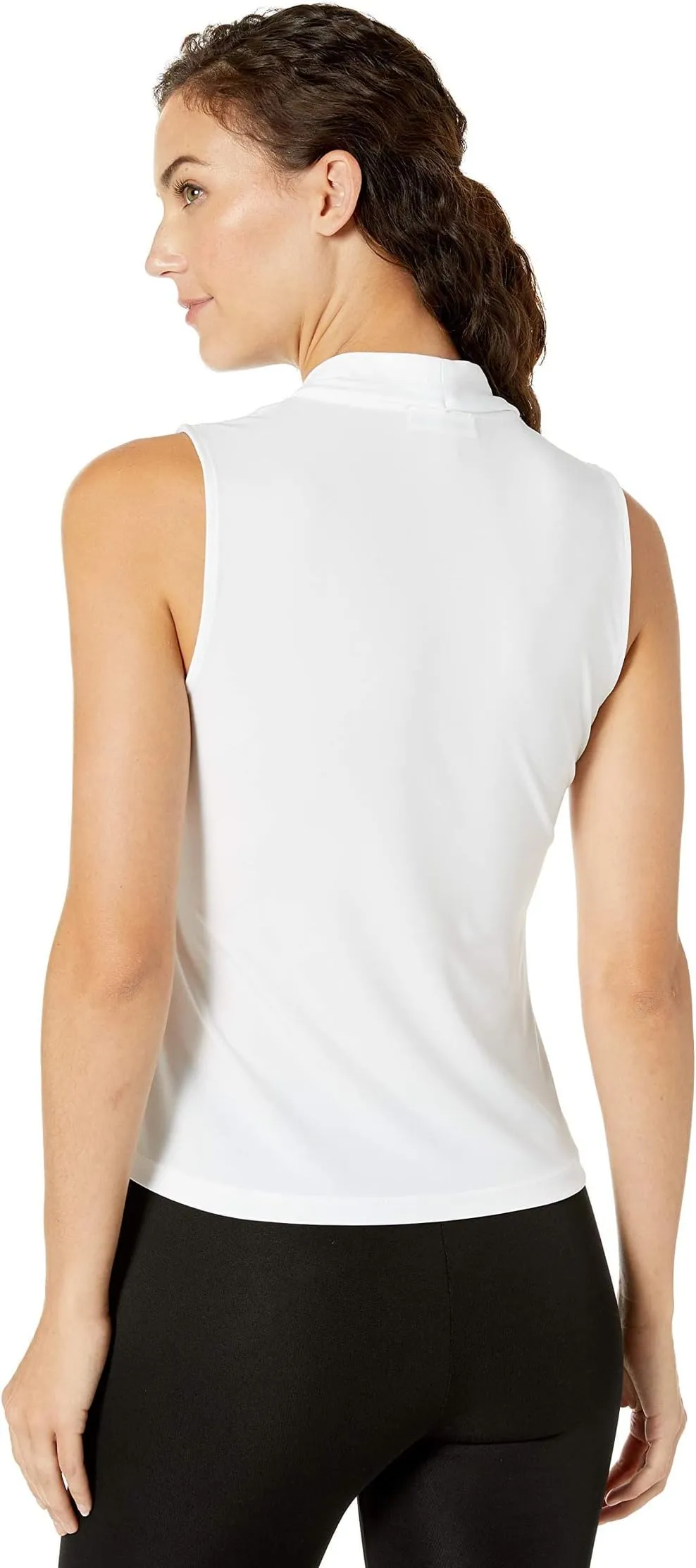 Calvin Klein Women's Solid Sleeveless V-Neck Tank (Small and Regular) ,  white