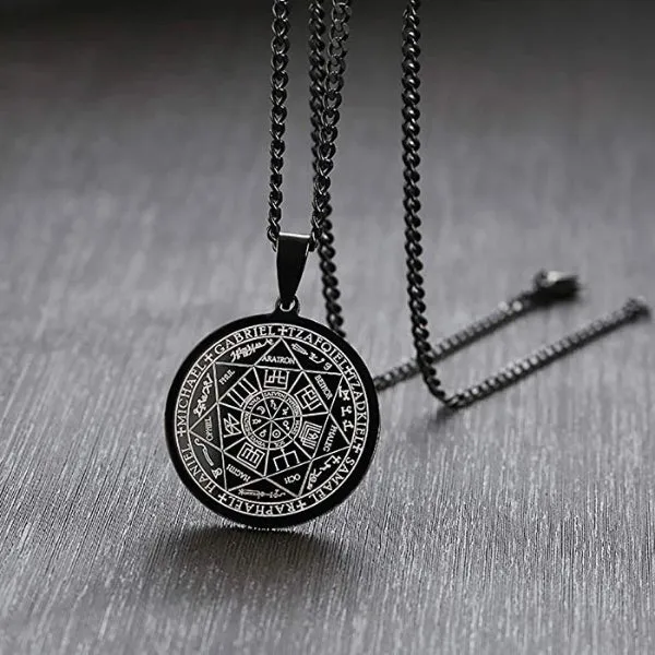 Classy Men Black Coin Pendant Necklace