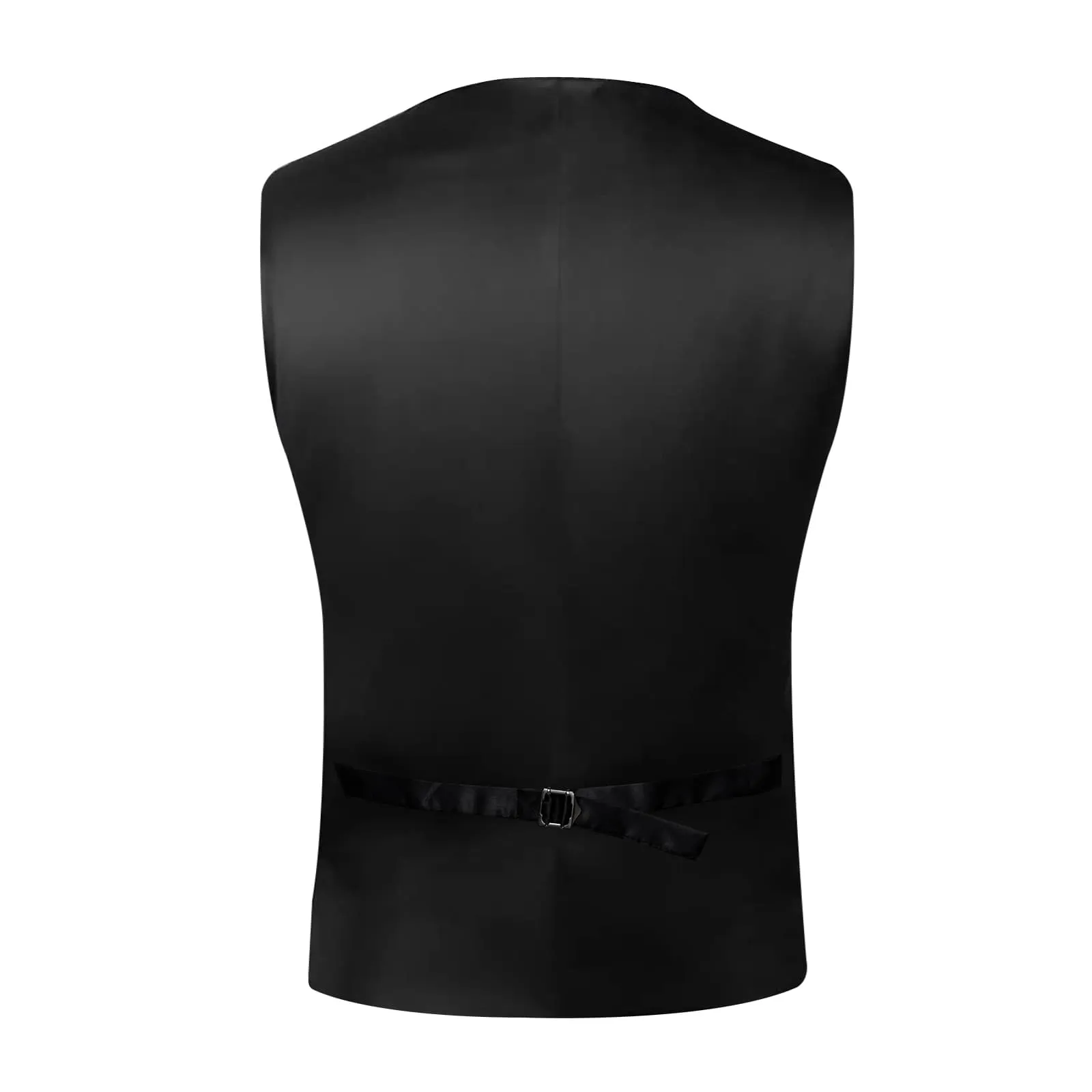 DiBanGu Tuxedo Waistcoat Classic Black Solid Notched Collar Mens Business Casual Vest