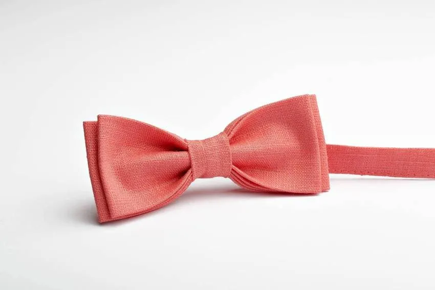 Elegant Coral Bow Tie for Men - Perfect Wedding Bow Tie for Groomsman