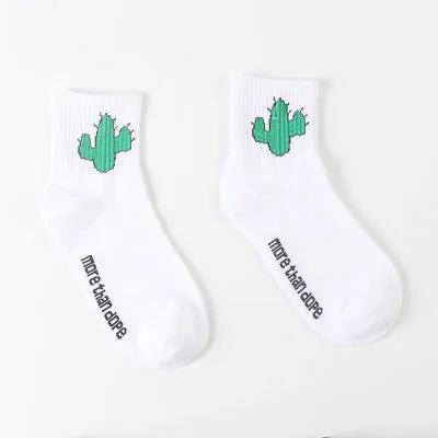 Foot 22-25cm Short Socks Blaze Flame Cacti Cactus Pistol Korea Okay Gun Revolver Youth Shark Fire Human Rocket Space Vehicle Mix