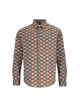 geometric-print long-sleeved shirt