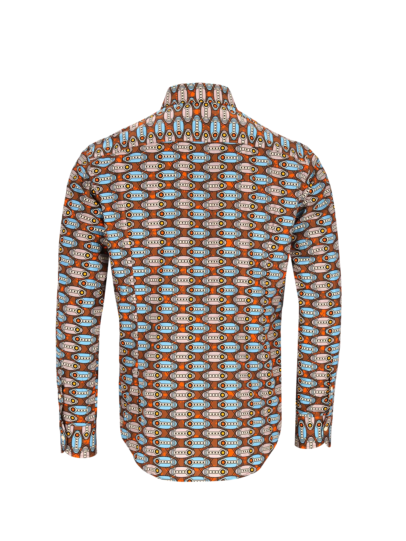 geometric-print long-sleeved shirt