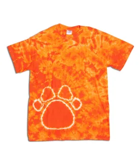 gildan tie-dye youth pawprints tee - orange (s)