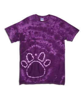 gildan tie-dye youth pawprints tee - purple (l)