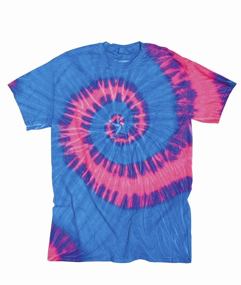 gildan tie-dye youth tides/waves tee - neon berry (s)