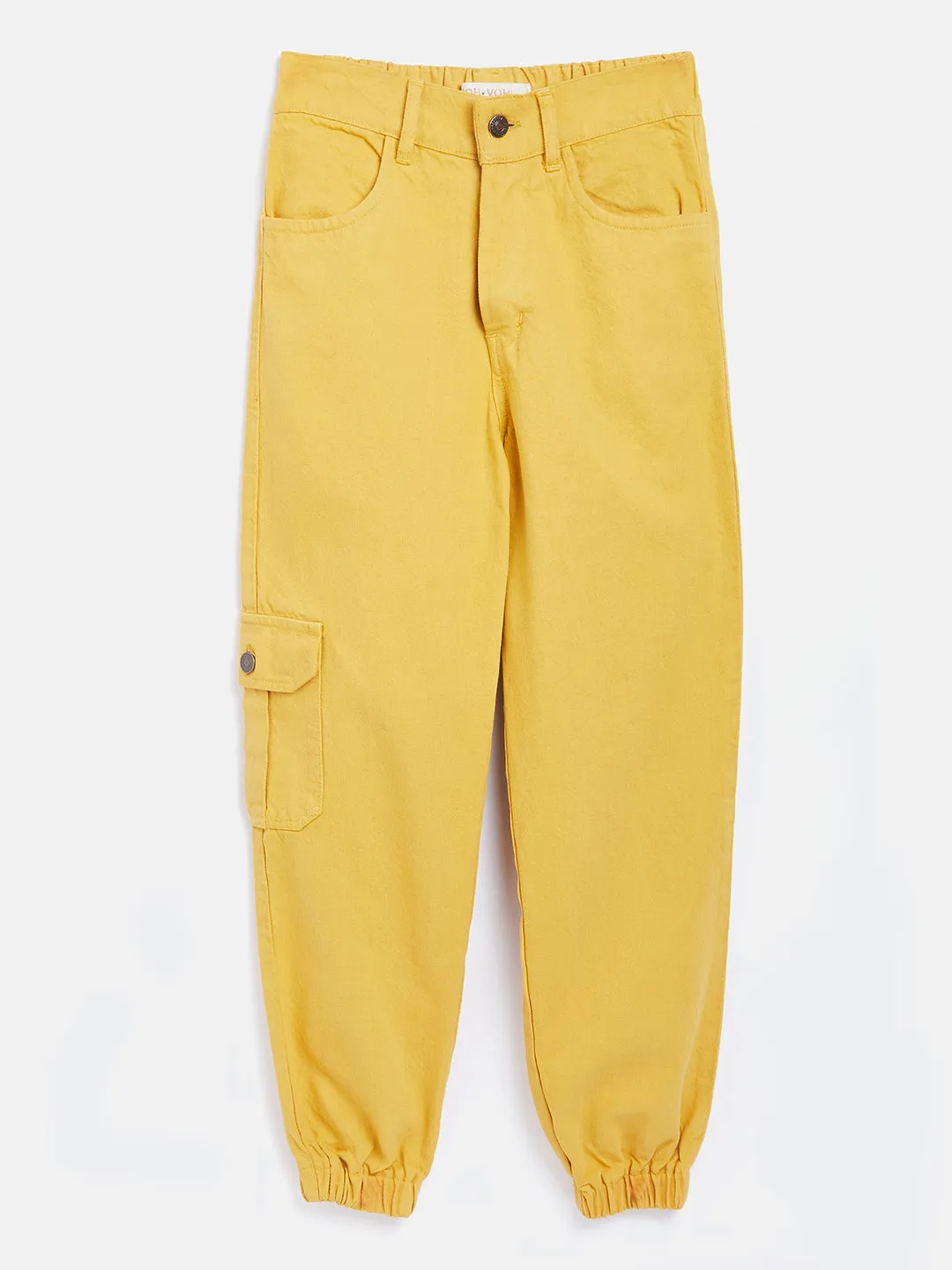 Girls Mustard Denim Jogger Jeans