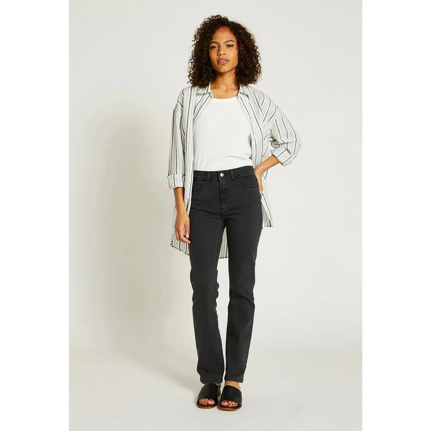 Grey Slim Mid Rise Jeans