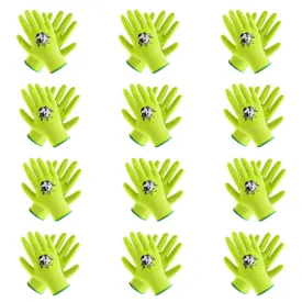 Handlandy Kids Gardening Gloves Bright Color Knit Wrist Perfectly 5140 (12 Pairs)