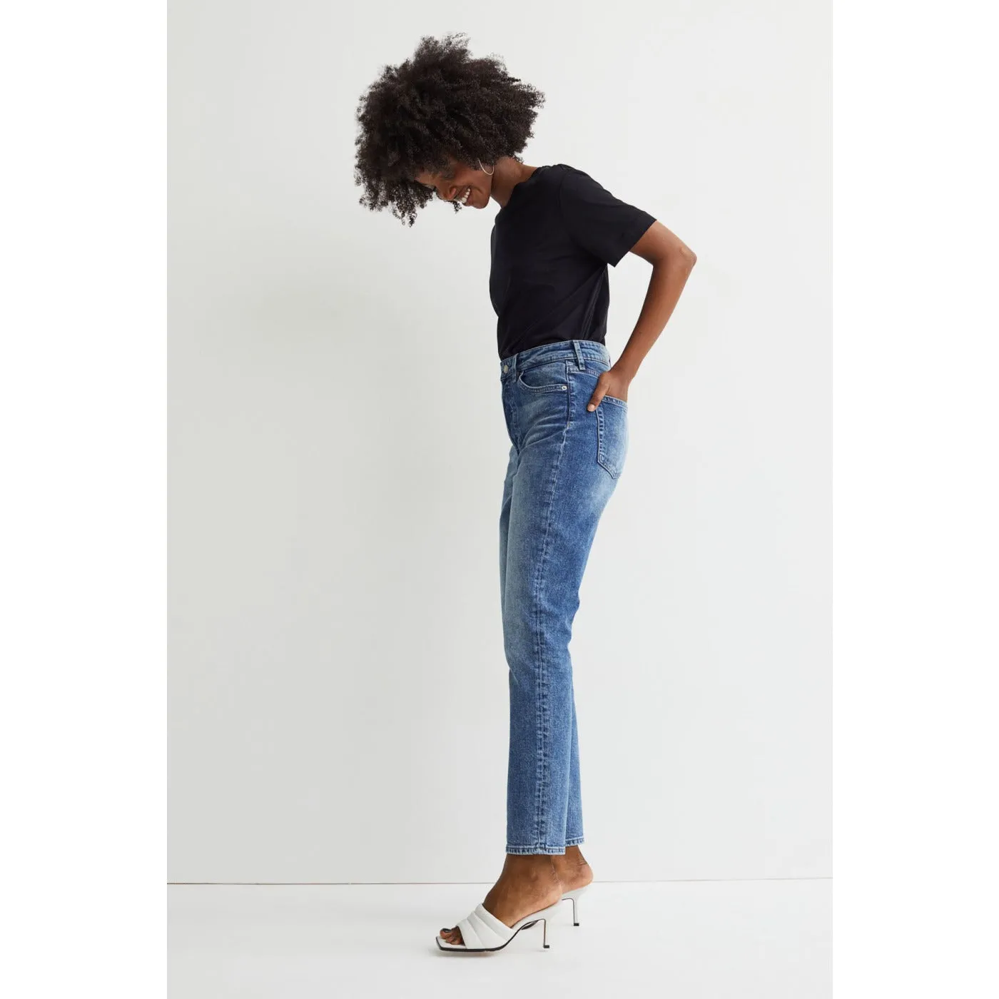 HM Mom Fit Button Fly Jeans