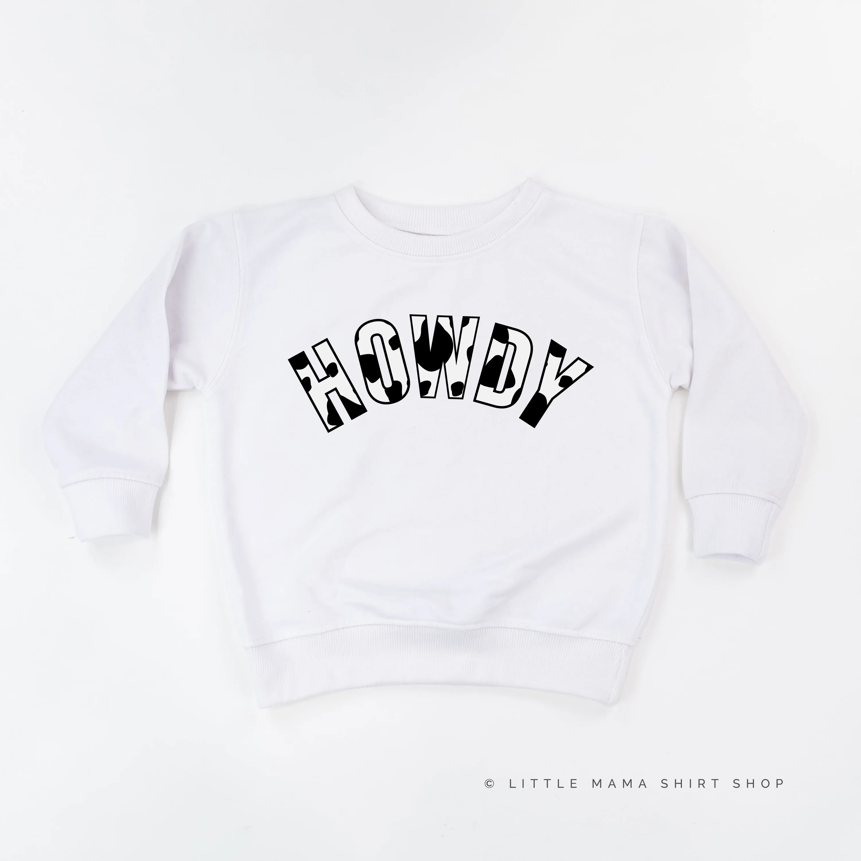 HOWDY - Cow Print - Child Sweater