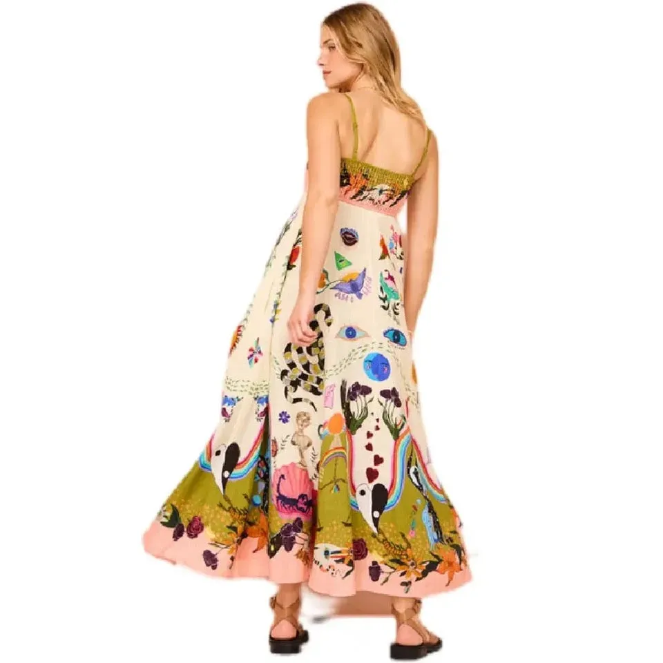 Louinna Summer Printed Maxi Dress