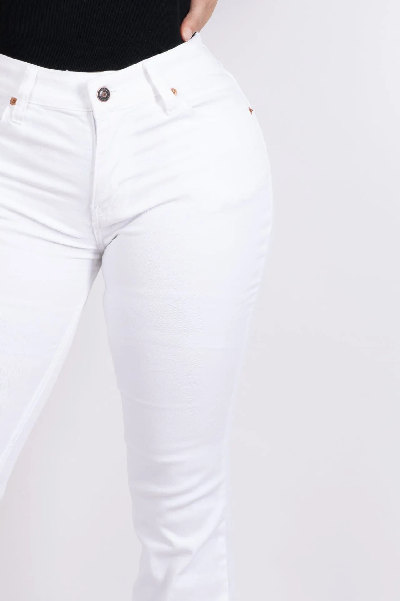 LV Women White Classic Bootcut Premium Jeans