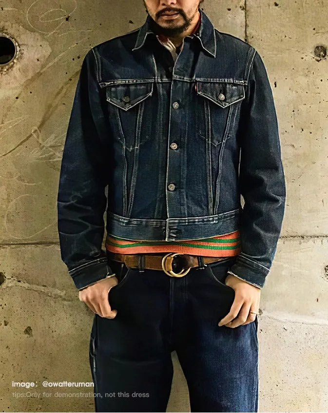 Maden Retro Blue Denim Jackets For Men Casual Crowboy Streetwear Coat Bomber Jacket Harajuku Vintage Outerwear Men's Clothing