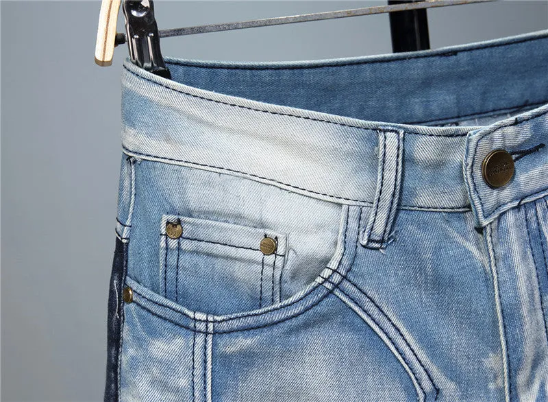 Men's Premium Color Block Pocket-Stitched Denim