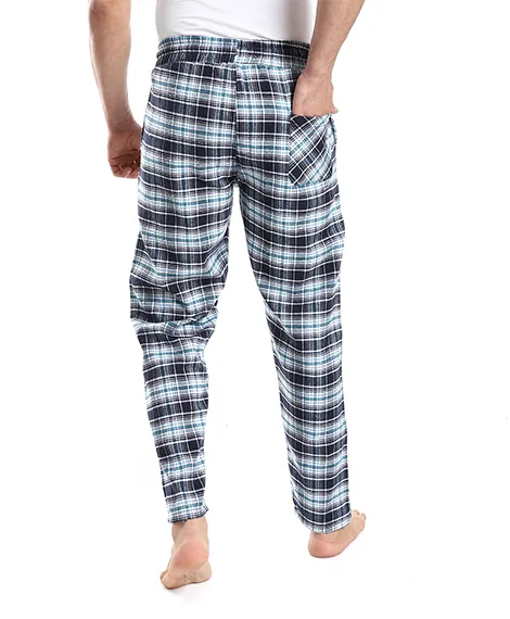 Men's Winter Check Pants - Blue