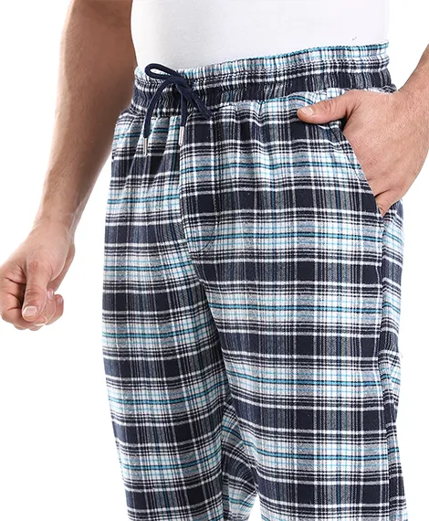 Men's Winter Check Pants - Blue