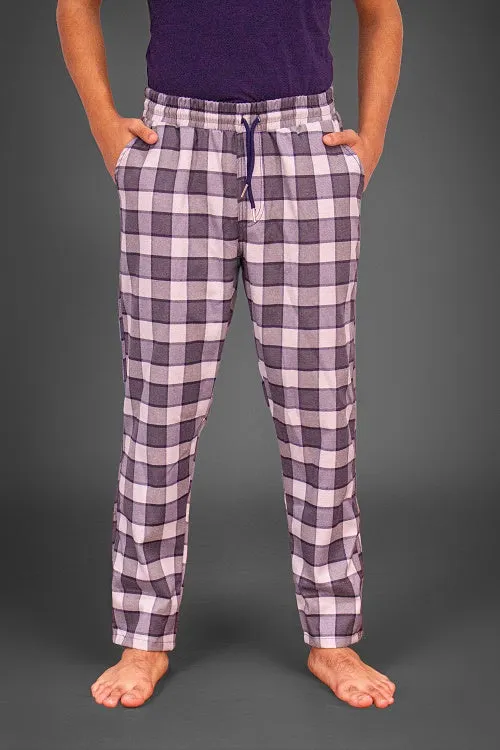 Men's Winter Check Pants- Grey