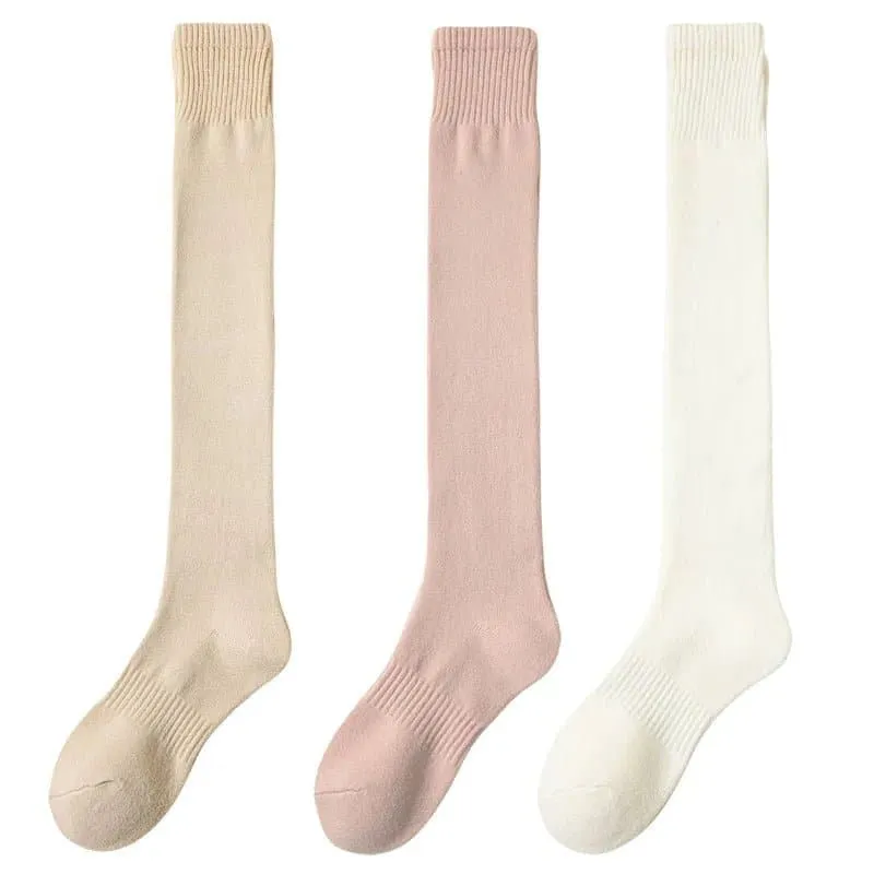 Merino Wool Over-The-Knee Socks Set - Pack of 3 Pairs of Warm and Cozy Stockings