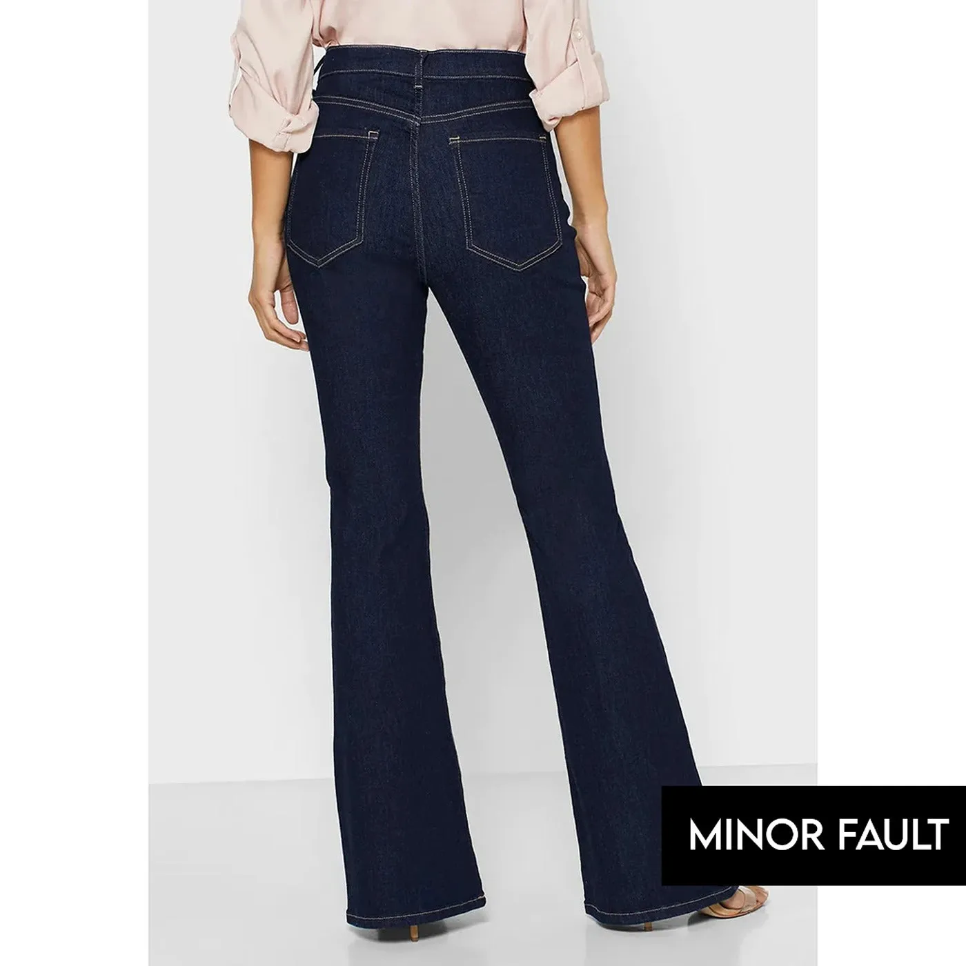 (Minor Fault) Curvy Dark Wash Boot-Cut Jeans