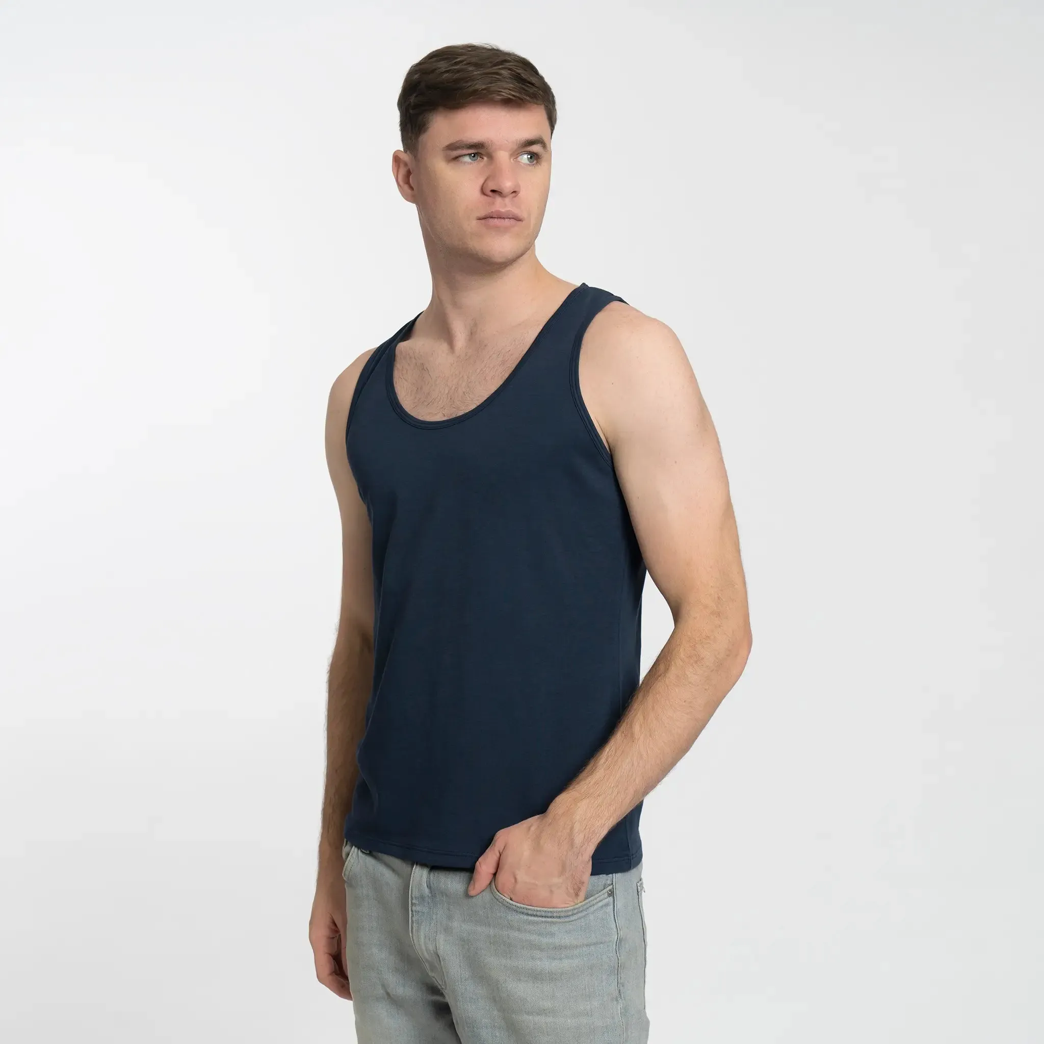 Mix 4 Pack - Men's Organic Pima Cotton Crew Neck, V-Neck, Long Sleeve & Tank Top