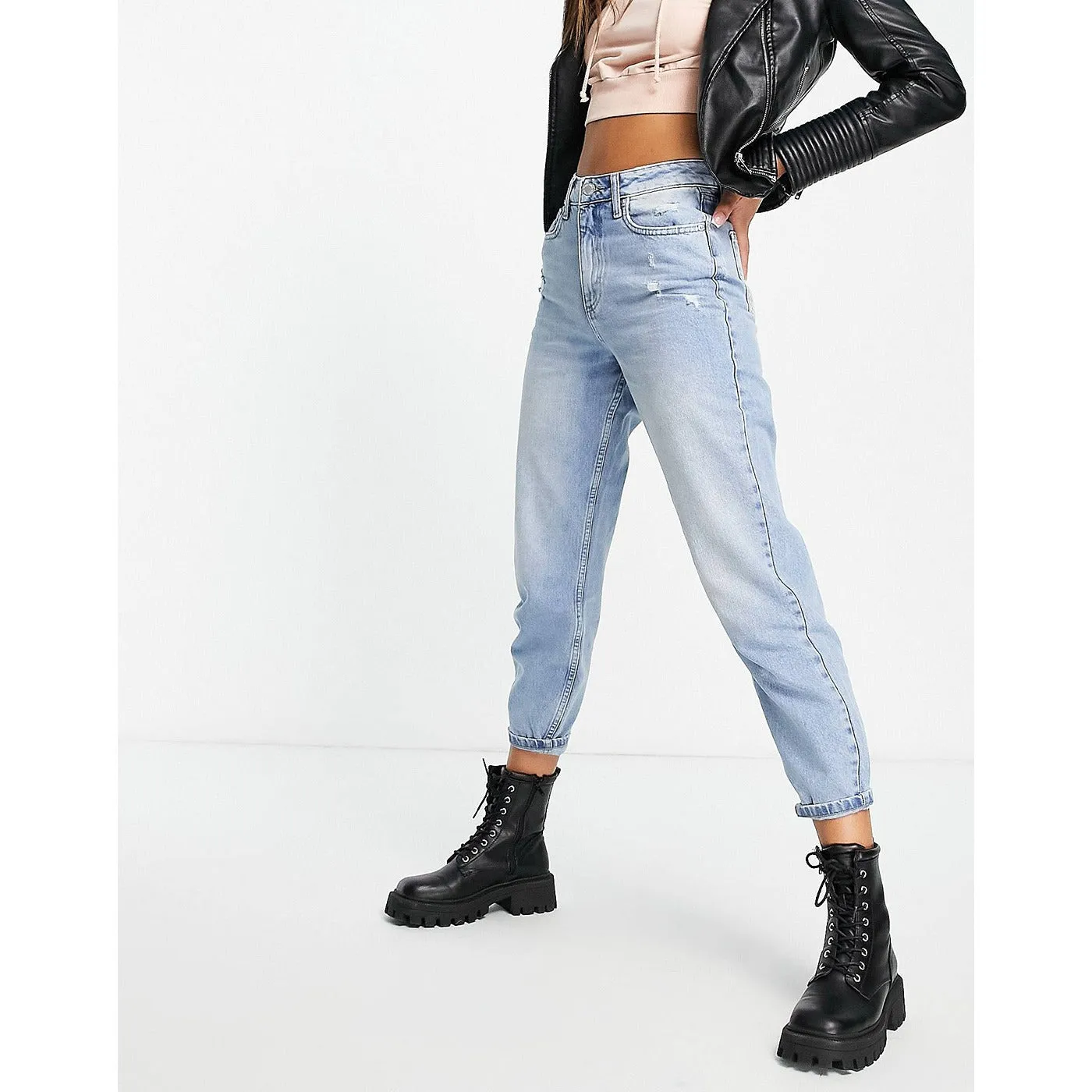 MS Mom high waist tapered leg jean