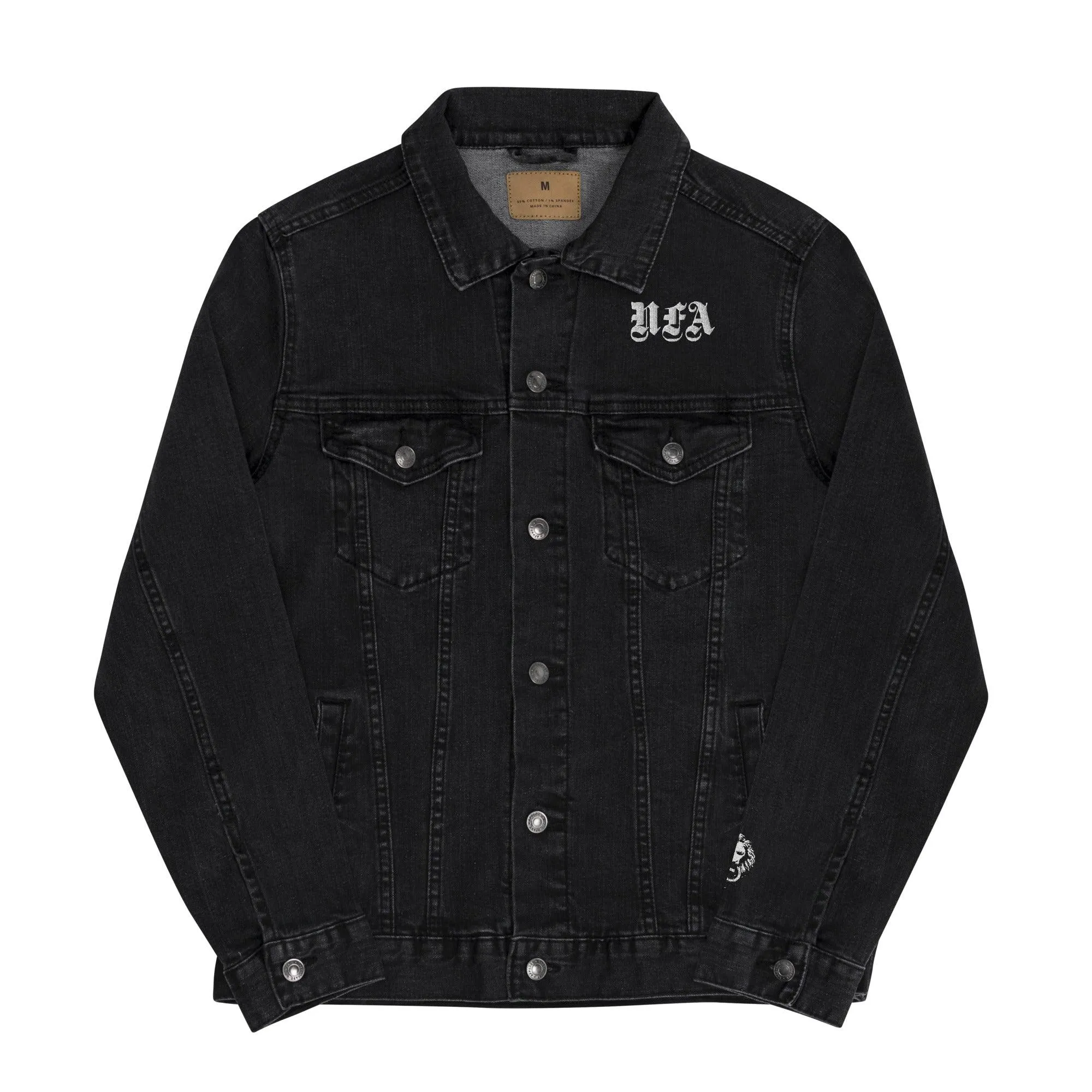 No Music No Life Denim Embroidered Jacket