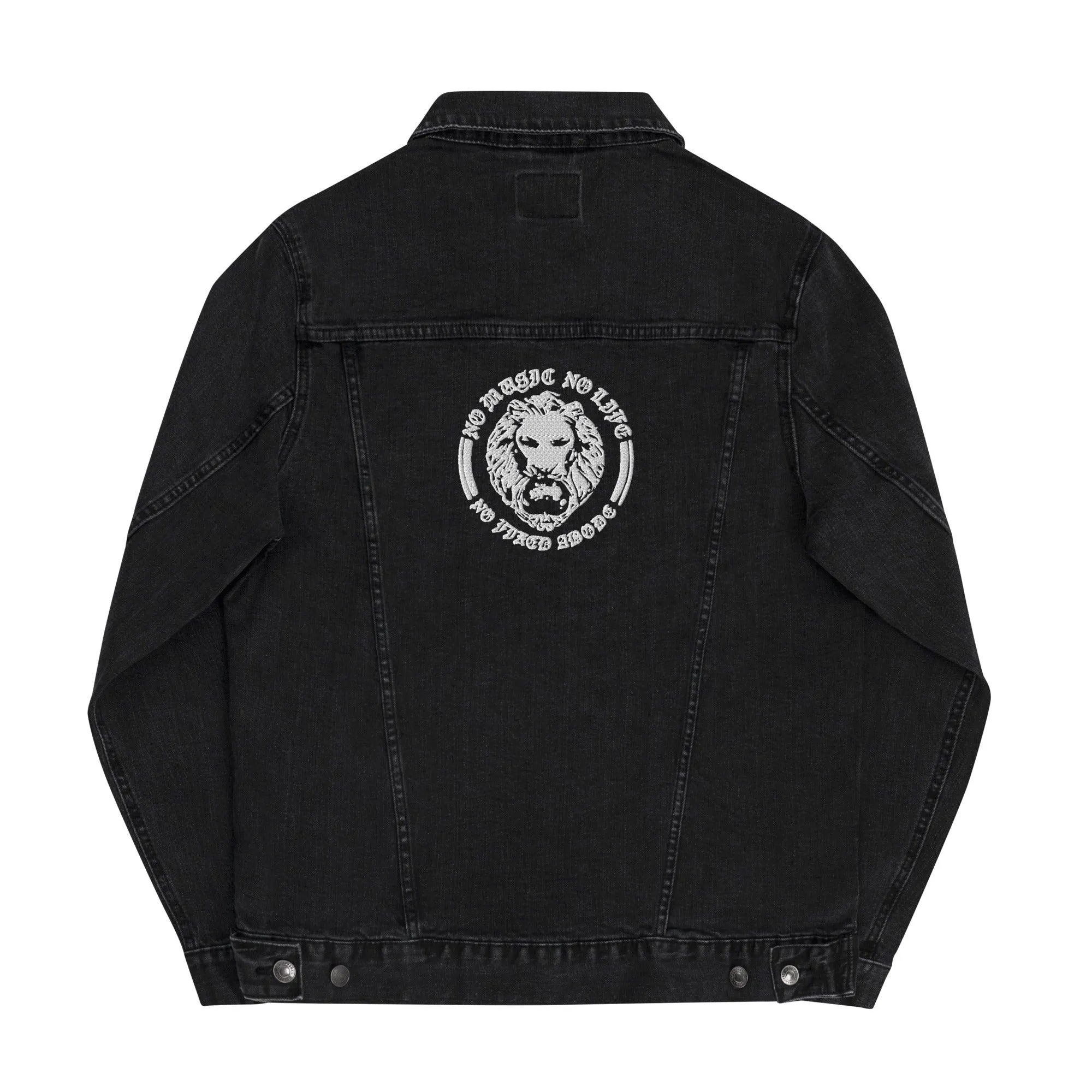 No Music No Life Denim Embroidered Jacket