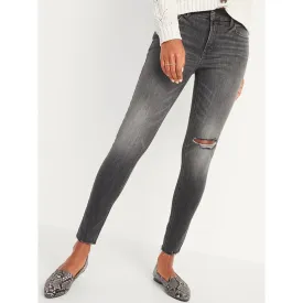 ON Mid Rise Gray Skinny Ripped Jeans