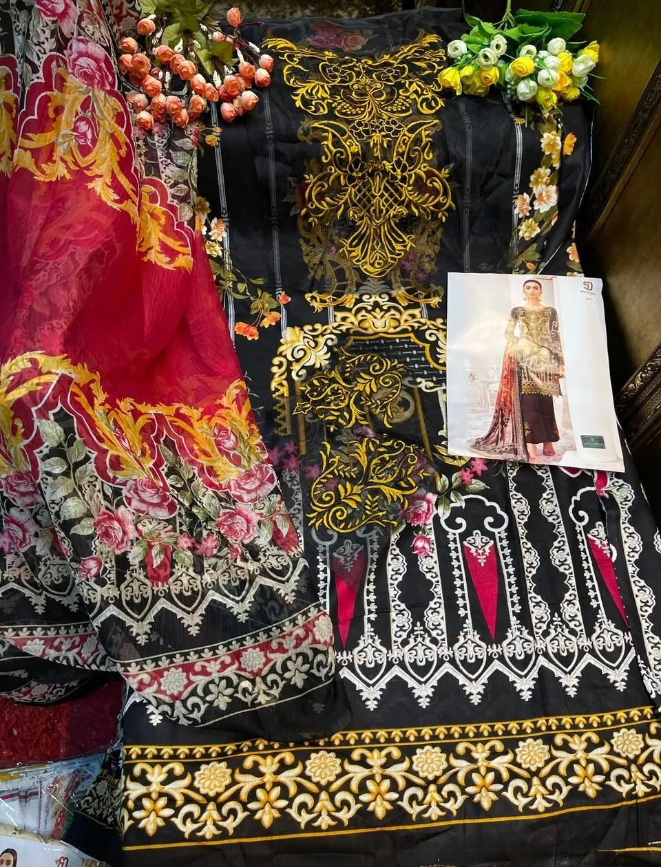 Printed Pakistani Style Material Salwar Suit Material For Women