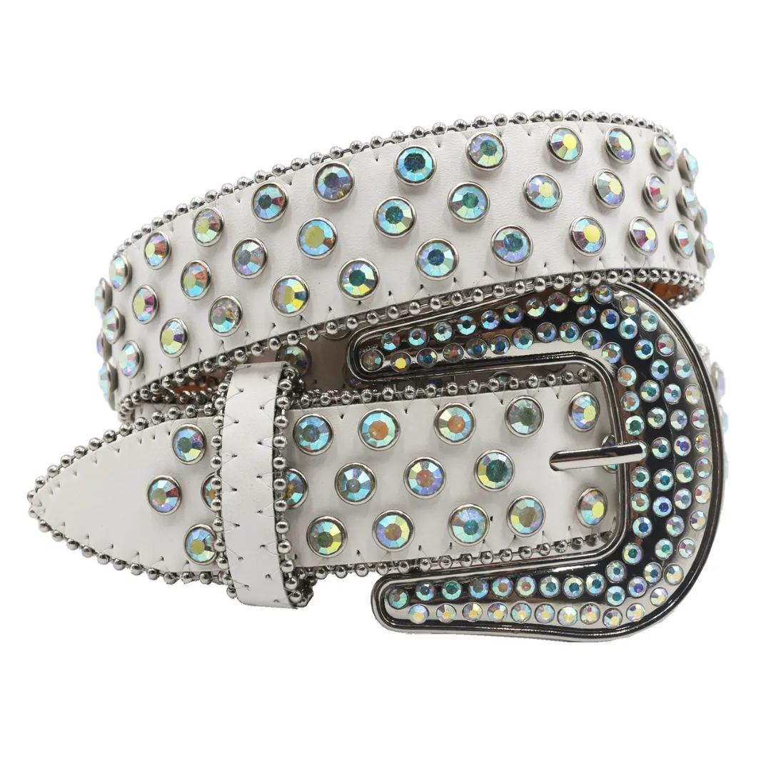 Rhinestone Studded Belts for Women - High-Quality PU Construction