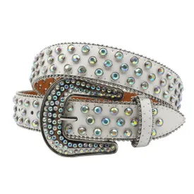 Rhinestone Studded Belts for Women - High-Quality PU Construction