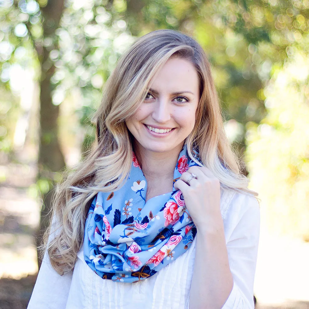 Sailor Bow Clip Or Headband / Birch Floral In Periwinkle