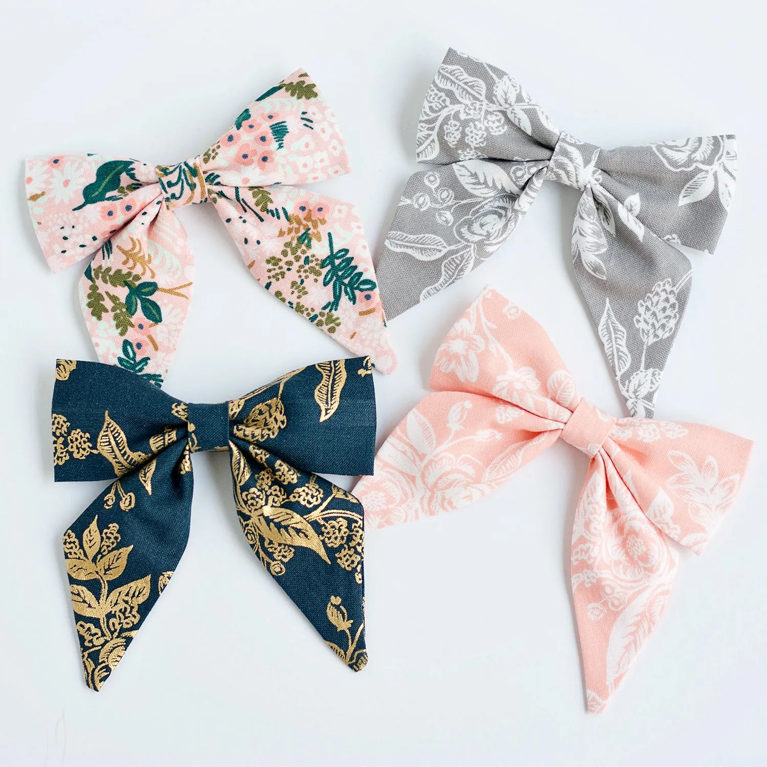 Sailor Bow Clip Or Headband / Grey Toile