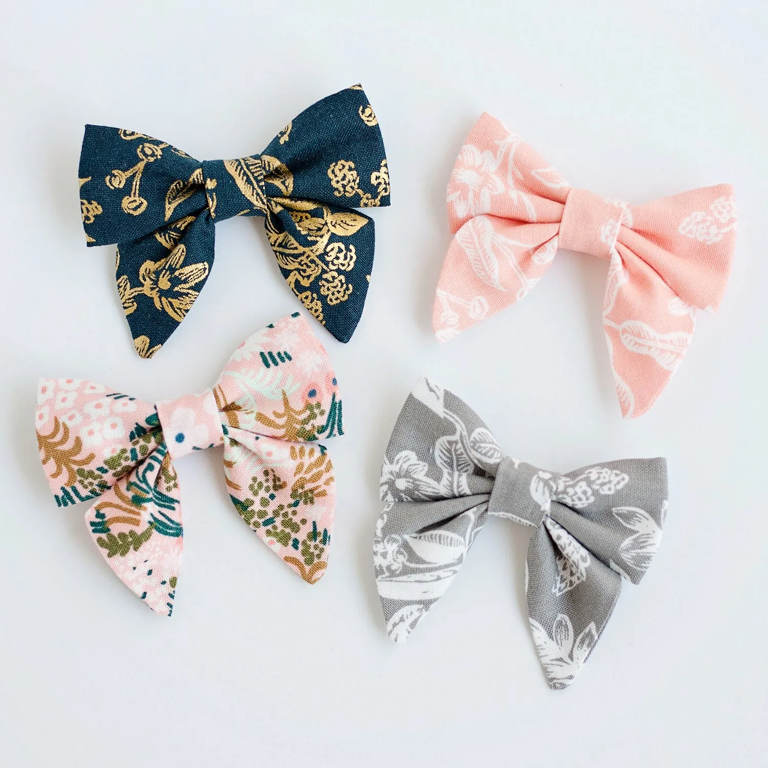 Sailor Bow Clip Or Headband / Grey Toile